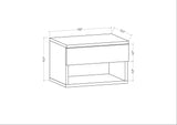 Nachtkastjes - Nachtkastje Jamot Wit Melamine 44,6x31,9x31,9 cm - Dimehouse
