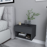 Nachtkastjes - Nachtkastje Jamot Antraciet Melamine 44,6x31,9x31,9 cm - Dimehouse