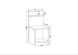 Ullman Nachttisch weiß 35,6 x 37,4 x 72 cm Melaminbeschichteter Holzverbundstoff