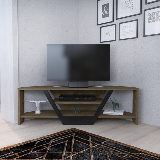 Sares TV-Schrank Eichenoptik schwarz 120 cm Alte Eichenoptik, schwarz Melaminbeschichteter Holzverbundstoff