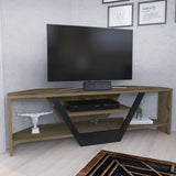 Sares TV-Schrank Eichenoptik schwarz 120 cm Alte Eichenoptik, schwarz Melaminbeschichteter Holzverbundstoff