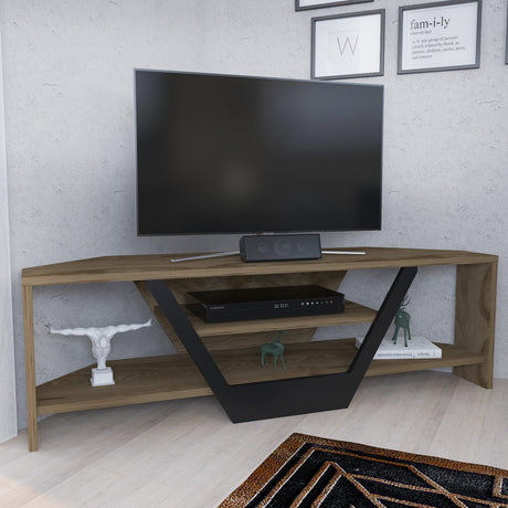 Sares TV-Schrank Eichenoptik schwarz 120 cm Alte Eichenoptik, schwarz Melaminbeschichteter Holzverbundstoff