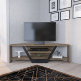 Sares TV-Schrank in Walnuss-Optik mit schwarzer 120 cm Walnuss-Optik/schwarz melaminbeschichteter Möbelplatte