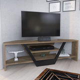 Sares TV-Schrank in Walnuss-Optik mit schwarzer 120 cm Walnuss-Optik/schwarz melaminbeschichteter Möbelplatte
