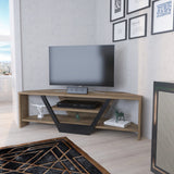 Sares TV-Schrank in Walnuss-Optik mit schwarzer 120 cm Walnuss-Optik/schwarz melaminbeschichteter Möbelplatte