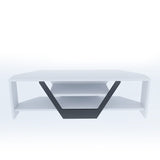 Sares TV-Schrank weiß-schwarz 120 cm Weiß, schwarz melaminbeschichteter Holzverbundstoff