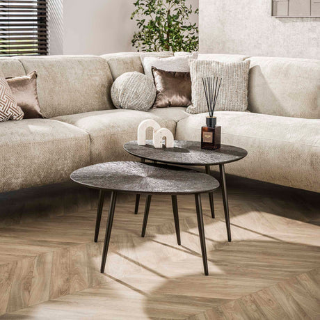 Salontafels - Salontafelset Juno Donkerbrons Metaal Set van 2 - Dimehouse