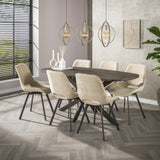 Eettafels - Eettafel Deens Ovaal Virello Brons Liquid Metal 180 cm - Dimehouse