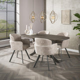 Eettafels - Eettafel Deens Ovaal Virello Brons Liquid Metal 180 cm - Dimehouse