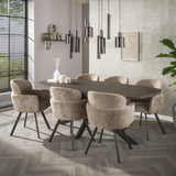 Eettafels - Eettafel Deens Ovaal Virello Brons Liquid Metal 215 cm - Dimehouse