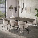 Eettafels - Eettafel Deens Ovaal Virello Brons Liquid Metal 215 cm - Dimehouse