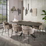 Eettafels - Eettafel Deens Ovaal Virello Brons Liquid Metal 215 cm - Dimehouse