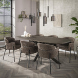Eettafels - Eettafel Deens Ovaal Virello Brons Liquid Metal 215 cm - Dimehouse