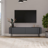 Herman TV-Schrank Anthrazit 160 cm Melaminharzbeschichteter Holzverbundstoff