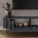 Herman TV-Schrank Anthrazit 160 cm Melaminharzbeschichteter Holzverbundstoff