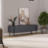Herman TV-Schrank Anthrazit 160 cm Melaminharzbeschichteter Holzverbundstoff
