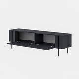 Herman TV-Schrank Anthrazit 160 cm Melaminharzbeschichteter Holzverbundstoff