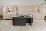 Salontafels - Rechthoekige Moderne Salontafel Vetroni Antraciet - Glas - 105x65 cm - Dimehouse