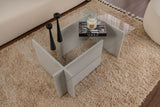 Salontafels - Rechthoekige Moderne Salontafel Vetroni Grijs - Glas - 105x65 cm - Dimehouse
