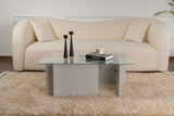 Salontafels - Rechthoekige Moderne Salontafel Vetroni Grijs - Glas - 105x65 cm - Dimehouse