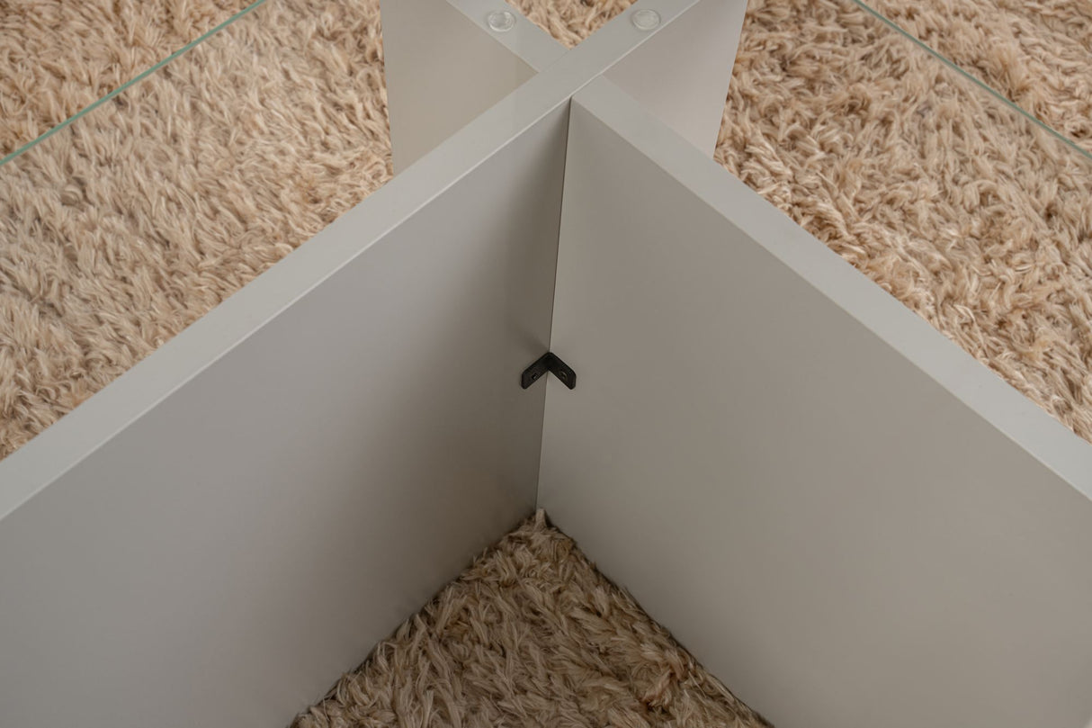 Salontafels - Rechthoekige Moderne Salontafel Vetroni Grijs - Glas - 105x65 cm - Dimehouse