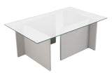 Salontafels - Rechthoekige Moderne Salontafel Vetroni Grijs - Glas - 105x65 cm - Dimehouse