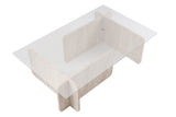Salontafels - Salontafel travertin glas Opal 105x65 cm - Dimehouse