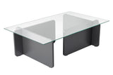 Salontafels - Salontafel Glas Antraciet Opal 105x65 cm - Dimehouse