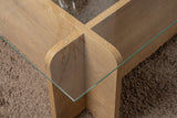 Salontafels - Salontafel Naturel Glas Opal 105x65x30 cm - Dimehouse