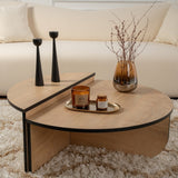 Salontafels - Salontafel Rond 85 cm Naturel Eikenlook Melamine Orin - Dimehouse