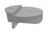 Salontafels - Ronde salontafel Orion walnoot en wit melamine 90x60 cm - Dimehouse