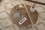 Salontafels - Ronde salontafel Orion walnoot en wit melamine 90x60 cm - Dimehouse