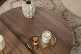 Salontafels - Ronde salontafel Orion walnoot en wit melamine 90x60 cm - Dimehouse