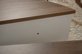 Salontafels - Ronde salontafel Orion walnoot en wit melamine 90x60 cm - Dimehouse