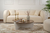 Salontafels - Ronde salontafel Orion walnoot en wit melamine 90x60 cm - Dimehouse