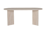 Eettafels - Ovale eettafel travertin melamine - Japandi - 180x89,5x75 cm - Sota - Dimehouse