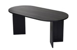 Eettafels - Ovale eettafel Zwart melamine - Japandi - 180x89,5x75 cm - Sota - Dimehouse