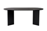 Eettafels - Ovale eettafel Zwart melamine - Japandi - 180x89,5x75 cm - Sota - Dimehouse