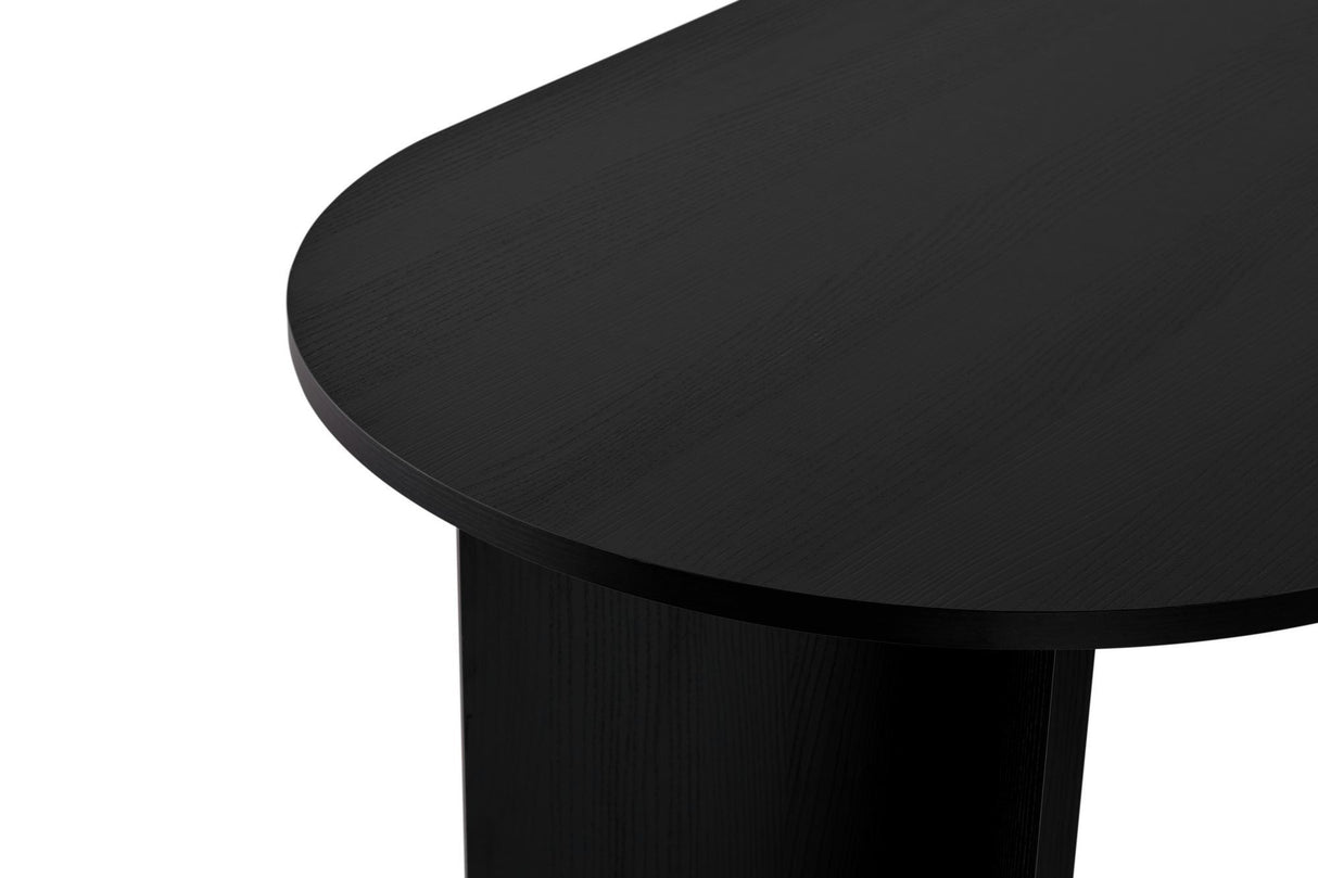 Eettafels - Ovale eettafel Zwart melamine - Japandi - 180x89,5x75 cm - Sota - Dimehouse