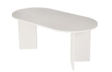 Eettafels - Ovale eettafel Wit melamine - Japandi - 180x89,5x75 cm - Sota - Dimehouse