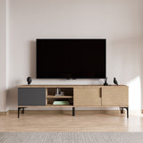 Sideboard Tarz in Anthrazit-Eichenoptik 180 cm Anthrazit, Eichenoptik Melaminharzbeschichtetes Holz