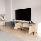 Sideboard Tarz in Anthrazit-Eichenoptik 180 cm Anthrazit, Eichenoptik Melaminharzbeschichtetes Holz