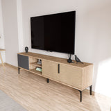Sideboard Tarz in Anthrazit-Eichenoptik 180 cm Anthrazit, Eichenoptik Melaminharzbeschichtetes Holz
