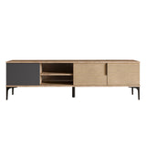Sideboard Tarz in Anthrazit-Eichenoptik 180 cm Anthrazit, Eichenoptik Melaminharzbeschichtetes Holz