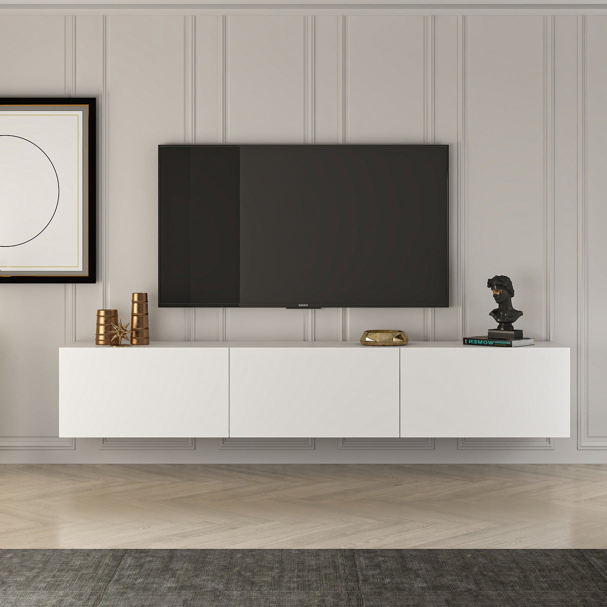 West Wandkonsole weiß 150 cm Melamin-Holzverbundstoff