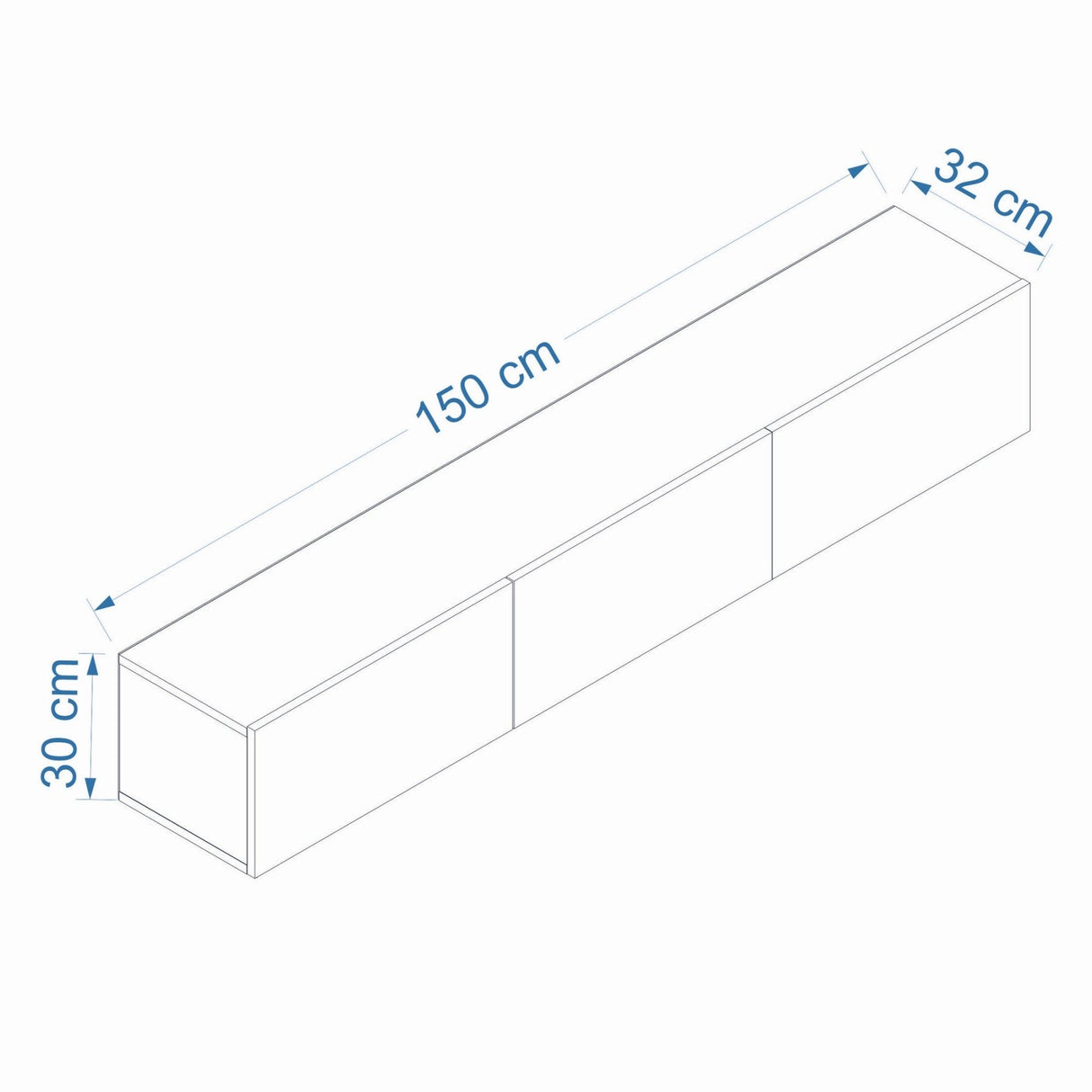 West Wandkonsole weiß 150 cm Melamin-Holzverbundstoff