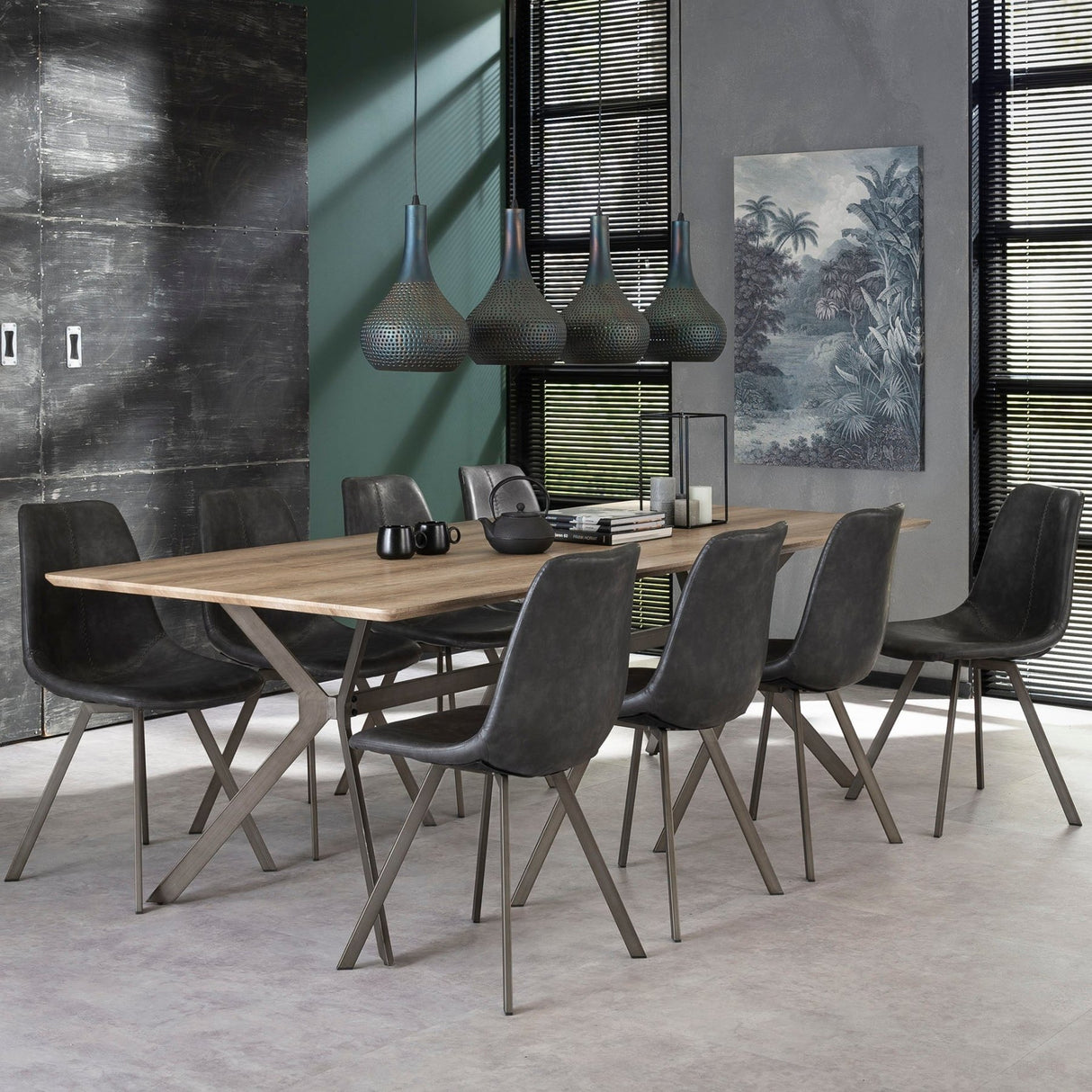 Eetkamerstoelen - Eetkamerstoel Zwart Siena Saddle PU Kunstleer - Dimehouse