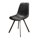 Eetkamerstoelen - Eetkamerstoel Zwart Siena Saddle PU Kunstleer - Dimehouse