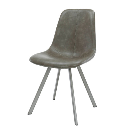 Eetkamerstoelen - Eetkamerstoel Taupe Siena Saddle PU Kunstleer - Dimehouse