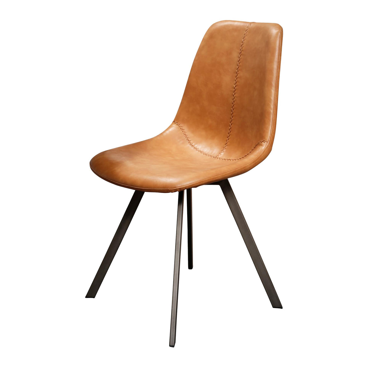 Eetkamerstoelen - Set van 4 Eetkamerstoelen Siena Saddle PU bruin - Dimehouse